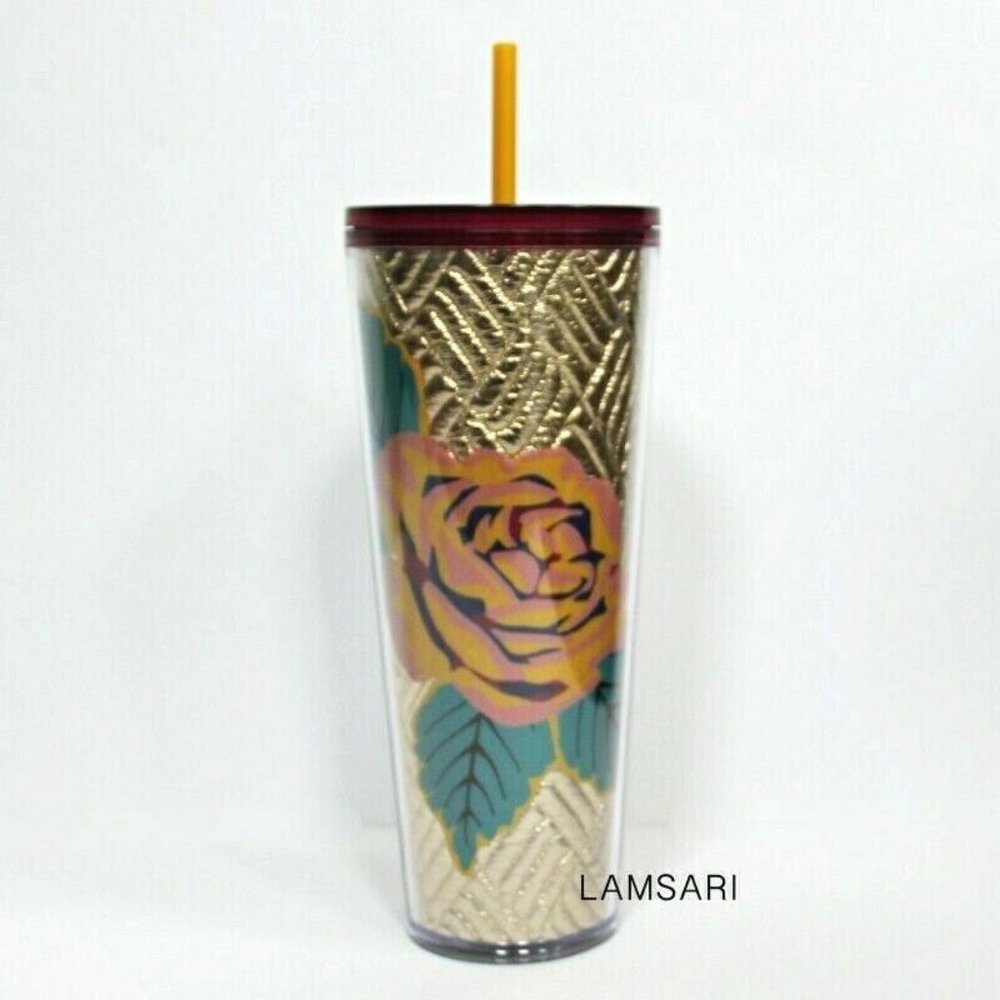 Starbucks Fall 2020 Gold Rose Quilted Acrylic Tumbler
